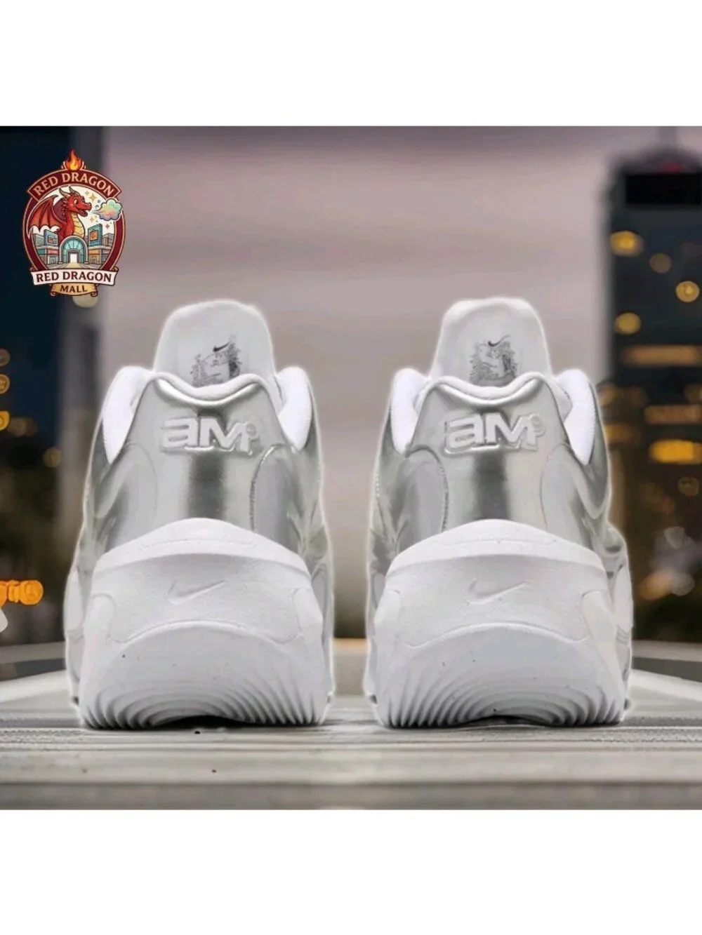 Nike Air Max Muse Mesh Lace-Up Sneakers White Silver FV1920-100 - Women's Sz 8.5